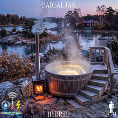 Badbaljan hybrid large 8-10 personer, badtunna ved,