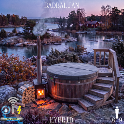 Badbaljan hybrid large 8-10 personer, badtunna ved,