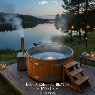 Kirami Family Large Rexener diesel-bioheater, spalock och komplett reningssystem med 2 kW backup elvärmare, 8-10 personer