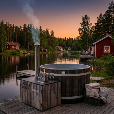 omplett isolerad Kirami badtunna med Rexener PR200 BioHeater, dieselvärmare 20 kW, skorsten och bränsletank • Inklusive effektivt reningssystem med extra UV-ljus rening samt backUp elvärmare på 2 kW och isolerat vikbart lock. • Värm snabbt upp badtunnan med BioHeater och håll den badvarm! • Eller ställ ner termostaten och håll den frostskyddad mellan baden och värm upp den inför bad med BioHeater.